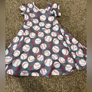 Gray Baseball Print Dress